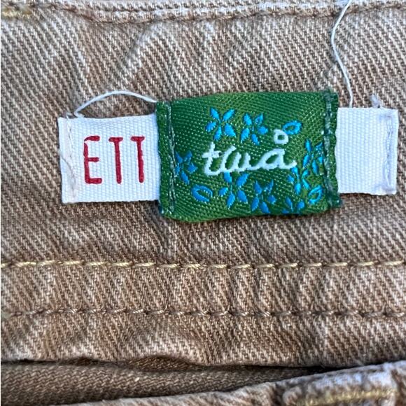 Ett Taia by Anthropologie Womens 28 Khaki Bermuda Cuff Raw Hemmed Short - Picture 2 of 7